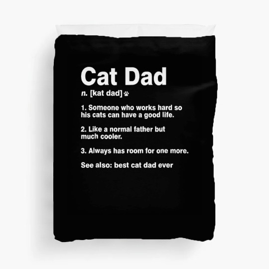Cat Dad Definition Funny Meaning Duvet Covers Cat Lover