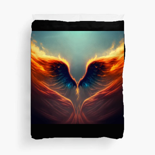 Mashup Epic Wallpaper Flaming Angel Wings Duvet Covers