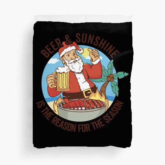 Summer Santa BBQ - Christmas In July Duvet Covers