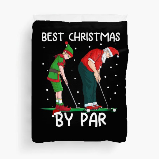Golf Elf Golfer Christmas Santa Claus Golfing Duvet Covers