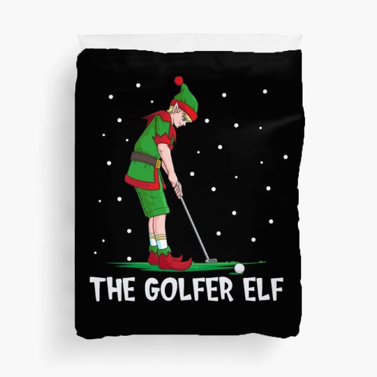 The Golfer Elf Golf Christmas Golfing Duvet Covers