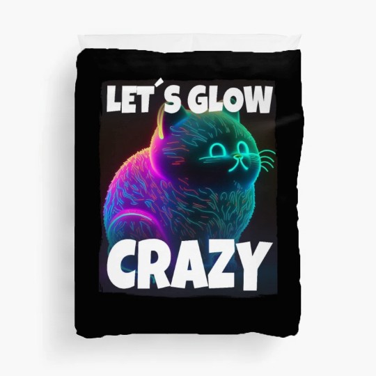 Lets Glow Crazy Cat Kitten Fluffy Cat Duvet Covers