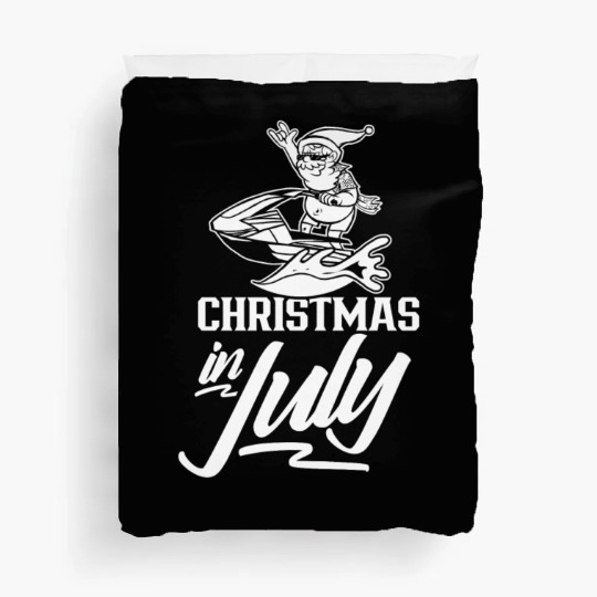 Christmas In July Humor Summer Santa Sarcastic Duvet Covers