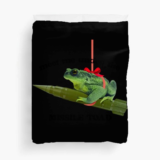 Meet me under the missile toad – mistletoe pun Duvet Covers