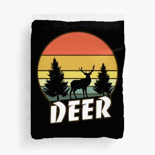 Deer funny sunset sunrise summer Gifts Duvet Covers