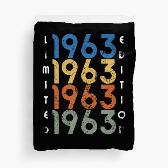 60 Years Vintage 1963 Retro 60th Birthday Duvet Covers