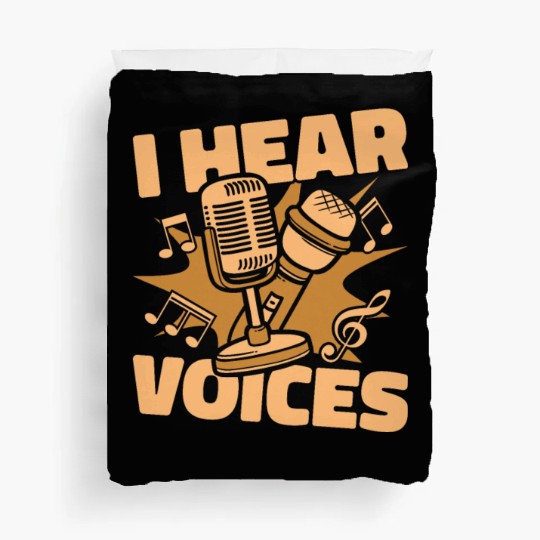 Music Teacher Microphone I Hear Voices Duvet Covers