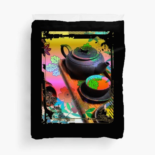 Japan Tea Ceremony Collage Art 99 Duvet Covers