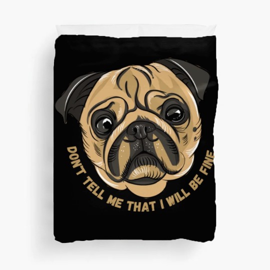 sad dog, bull dog Duvet Covers