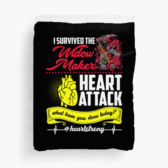 I Survived The Widow Maker Heart Attack Duvet Covers