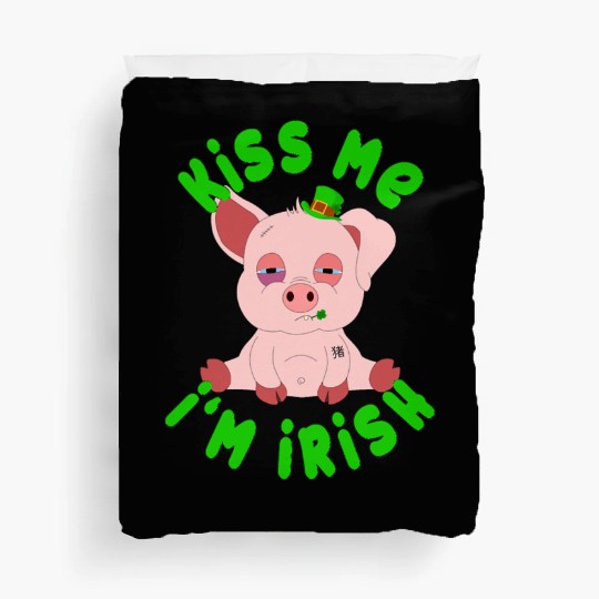 St Patricks Day Year of the Pig Shenanigan Piglet Duvet Covers