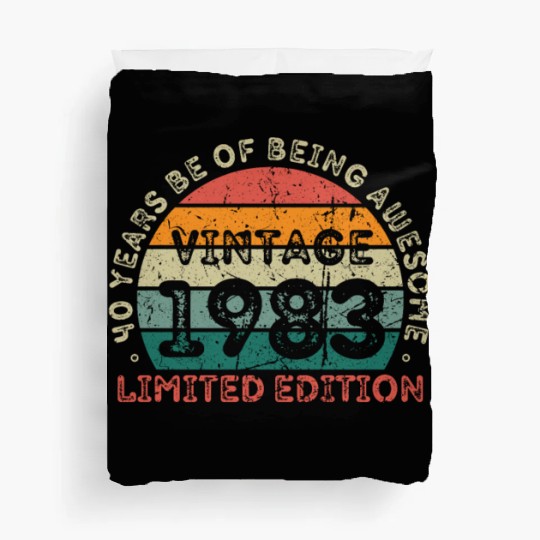 40 Years Vintage 1983 Retro 40th Birthday Duvet Covers