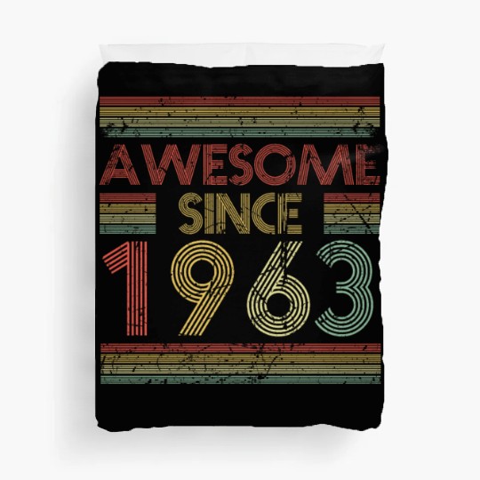 60 Years Vintage 1963 Retro 60th Birthday Duvet Covers