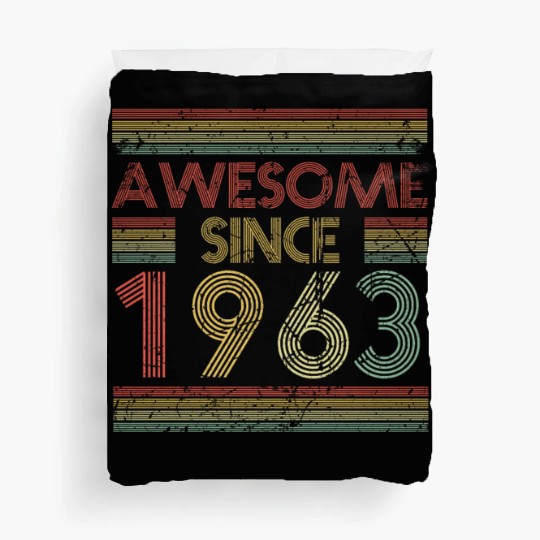 60 Years Vintage 1963 Retro 60th Birthday Duvet Covers
