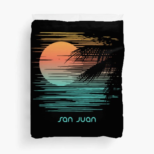 Artistic San Juan Puerto Rico Palm Tree Vacation Duvet Covers