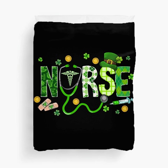 St Patricks Day Nurse Irish Nurse St Paddys Day Duvet Covers