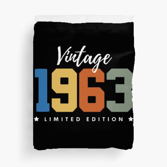 60 Years Vintage 1963 Retro 60th Birthday Duvet Covers