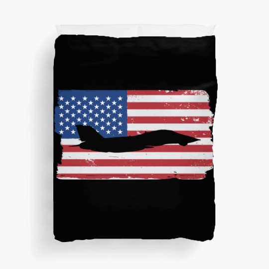 F-14 Tomcat Fighter Jet American Flag F14 Tomcat Duvet Covers