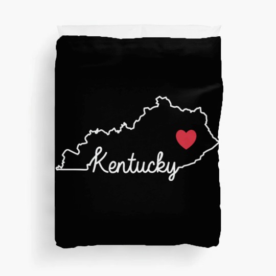 Kentucky Card with Heart USA America Duvet Covers