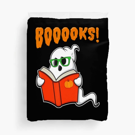 Funny Teacher Halloween Ghost Books Reading Duvet Covers