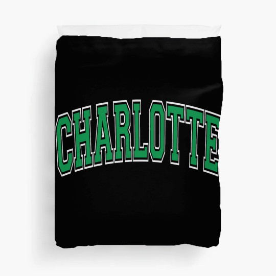 Charlotte Varsity Style Green Text Duvet Covers