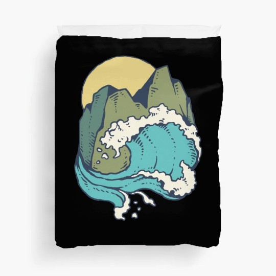 sun mountain and sea Duvet Covers