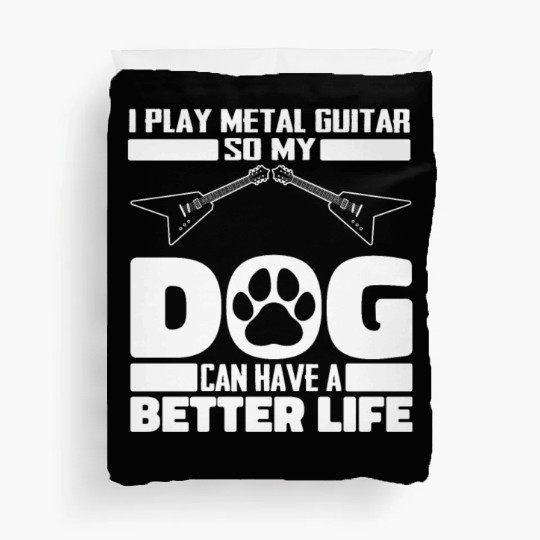Metal Guitar Dog Duvet Covers