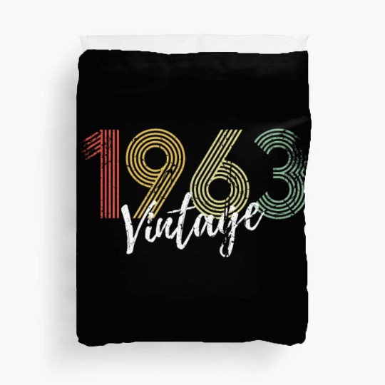 60 Years Vintage 1963 Retro 60th Birthday Duvet Covers