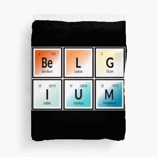 Belgium | Periodic Table of Elements Duvet Covers