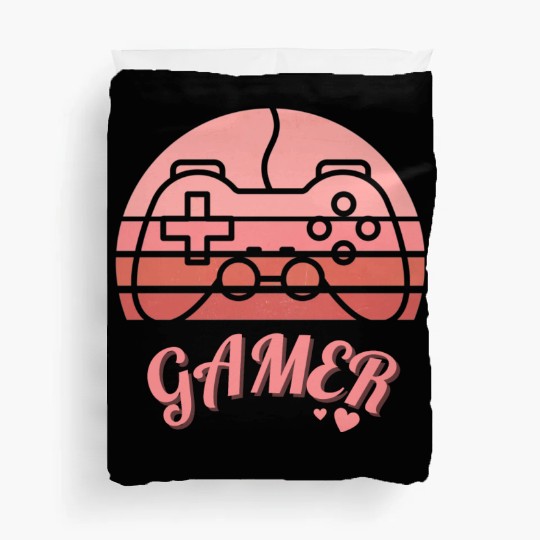 Pink Retro Gamer Valentine Day Duvet Covers
