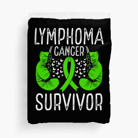 Lymphoma Cancer Survivor Awareness Ribbon Gloves Duvet Covers