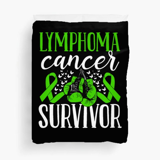 Lymphoma Cancer Awareness Ribbon Gloves Survivor Duvet Covers