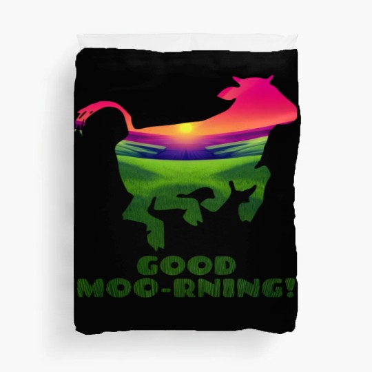 Good Moo-rning! Pop Art Sunrise Leaping Calf Duvet Covers
