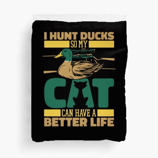 Duck Hunting Cat Duvet Covers