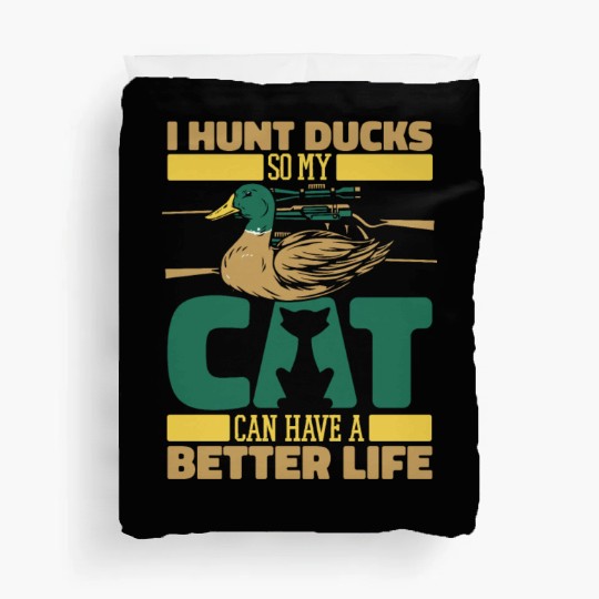 Duck Hunting Cat Duvet Covers