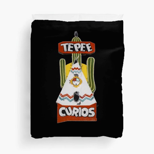 Tepee Curios Route 66 Neon Tucumcari New Mexico Duvet Covers