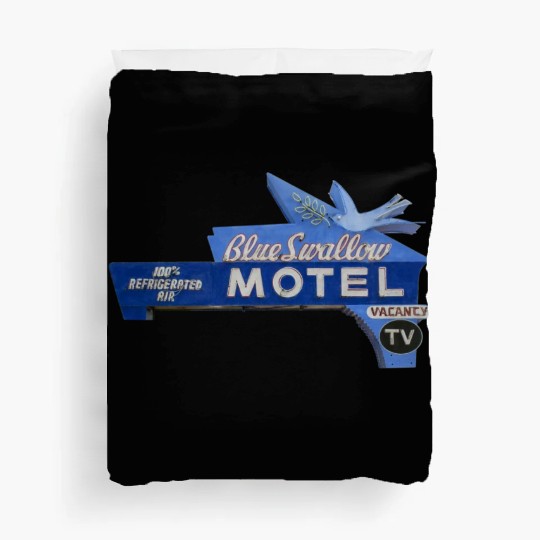 Blue Swallow Motel Route 66 Neon Tucumcari NM Duvet Covers