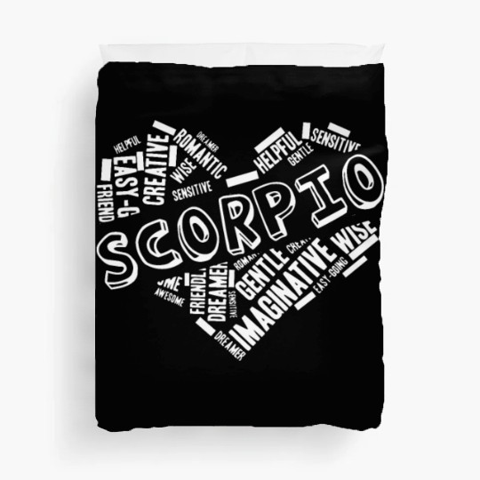Scorpio Heart Word Cloud Doodle Astrology Zodiac S Duvet Covers