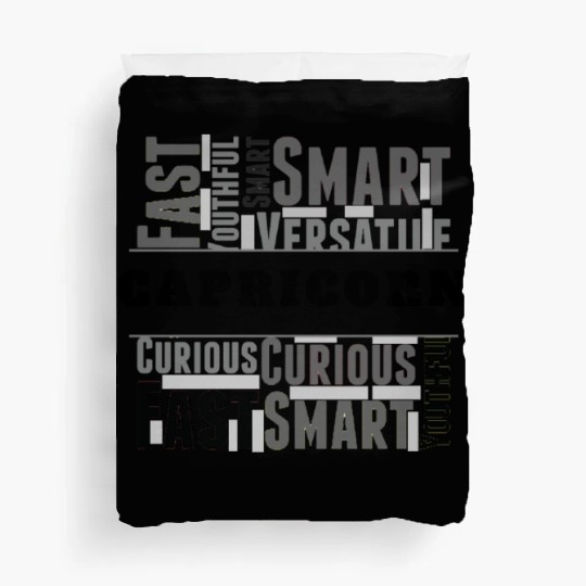 Capricorn Zodiac Star Sign Word Cloud Square Monoc Duvet Covers