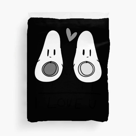 i love you avocado couple food Duvet Covers