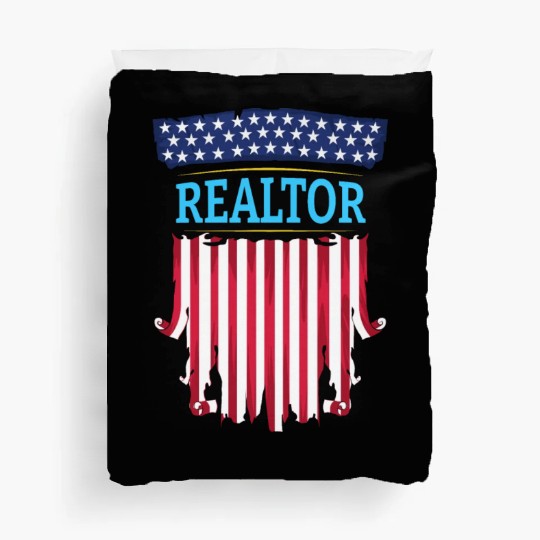 Proud American Patriotic USA Flag Realtor Real Est Duvet Covers