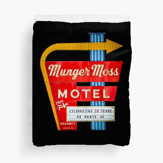 Munger Moss Motel Sign Route 66 Lebanon MO Duvet Covers