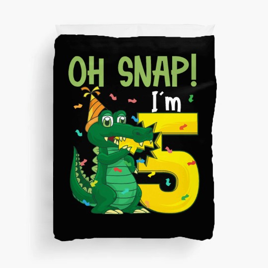 Oh Snap I'm 5 Crocodile 5th birthday Alligator Duvet Covers