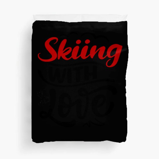 Skiing With Love - Snowboarding Lovers Duvet Covers