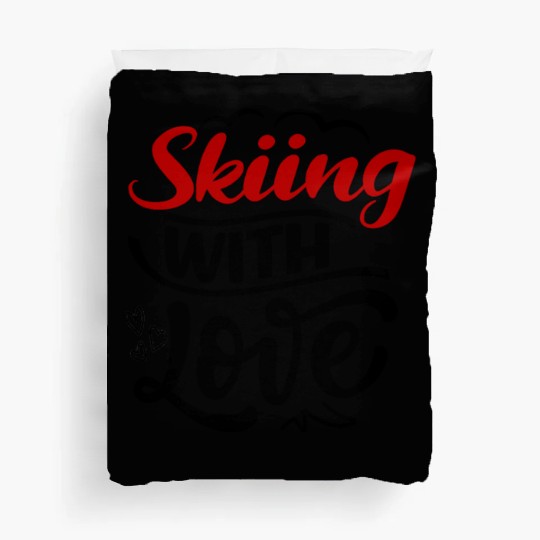 Skiing With Love - Snowboarding Lovers Duvet Covers