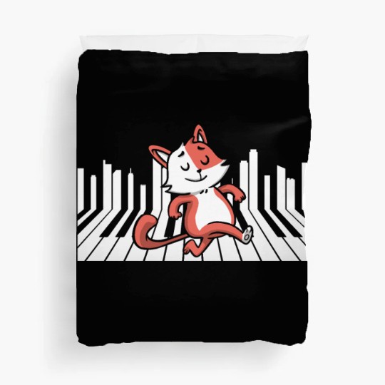Piano Cat Musician Musical Instrument Pianist Duvet Covers
