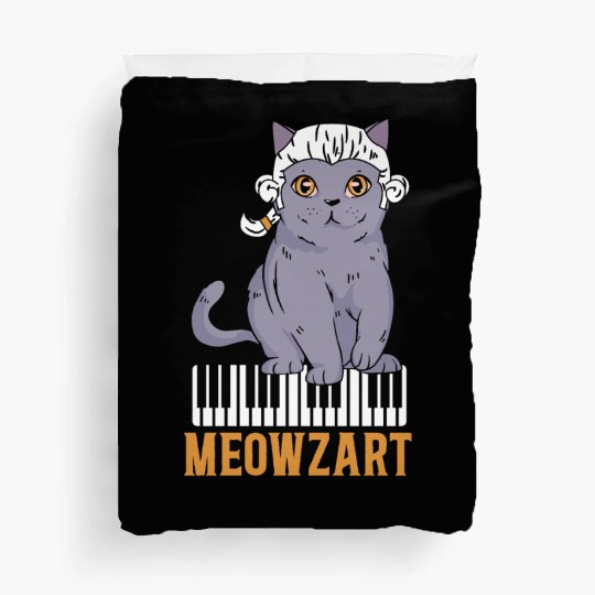 Meowzart Piano Cat Musician Musical Pianist Music Duvet Covers