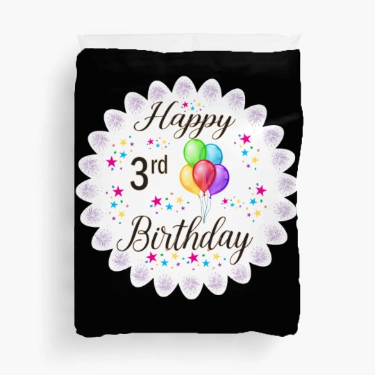 3rd Happy Birthday with Balloon Duvet Covers