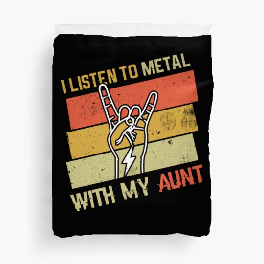 Vintage Metal With Aunt Metal Kid Music Lover Duvet Covers