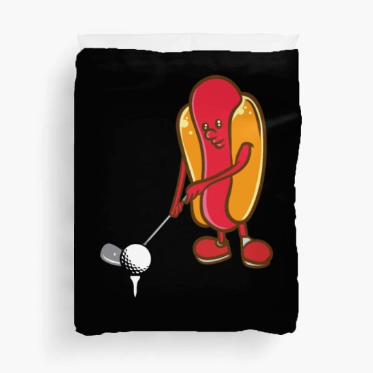 Golf Hotdog Golfing Sausage Golf Player Duvet Covers
